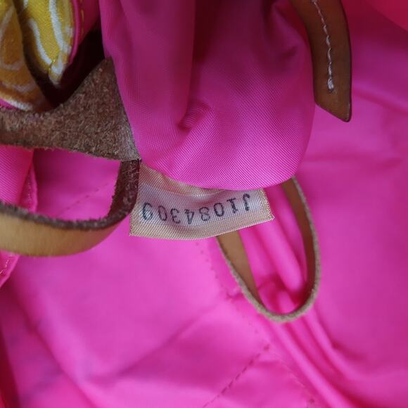 Dooney & Bourke Yellow Canvas Leather Trim Zipper Closure Satchel Shoulder Bag - Picture 11 of 13